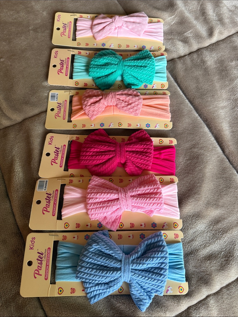 Pastels Kids Bow Headband - Pink, Coral, Teal, Hot Pink, Light Blue